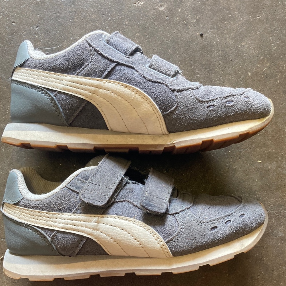 Puma Kids Gray and White Sneakers